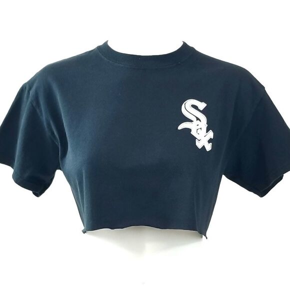 Chicago White Sox MLB Cropped Crop Top Baseball Jersey Tee reworked vintage y2k - Picture 1 of 6